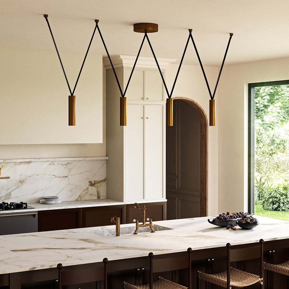 Mason Linear LED Pendant Light in kitchen.