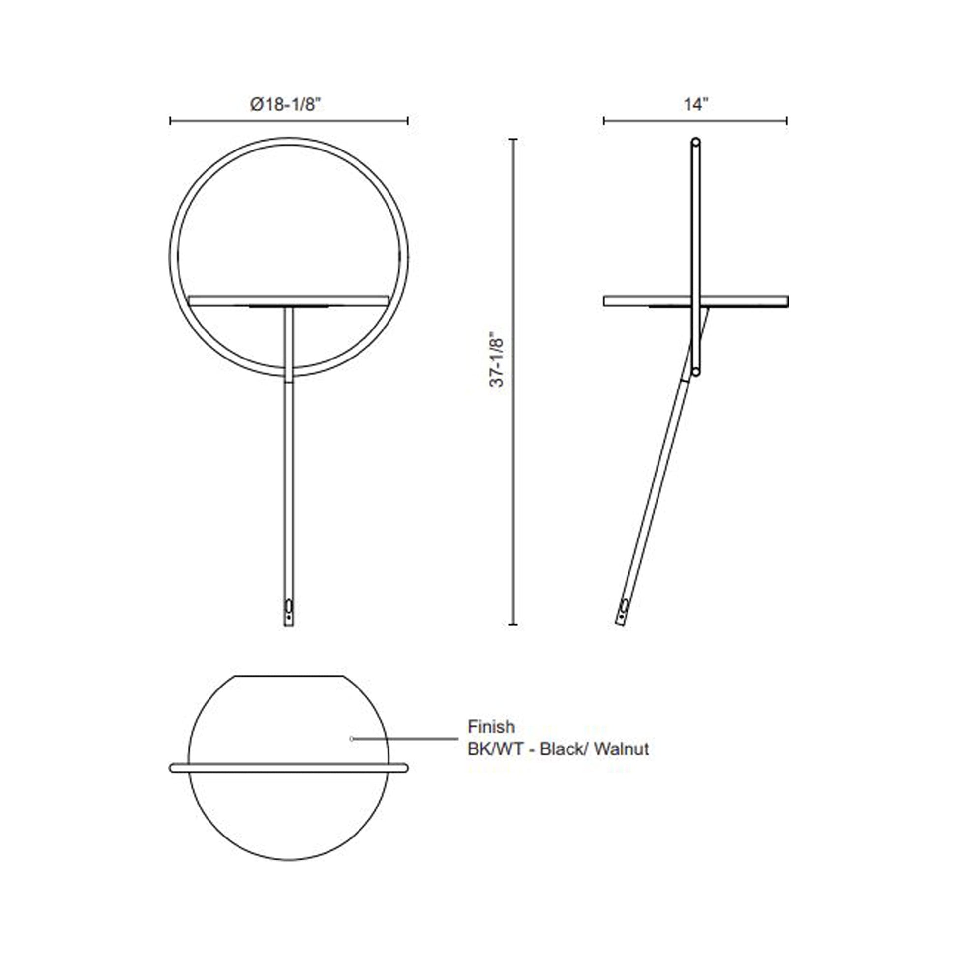 Maya LED Floor Lamp - line drawing.