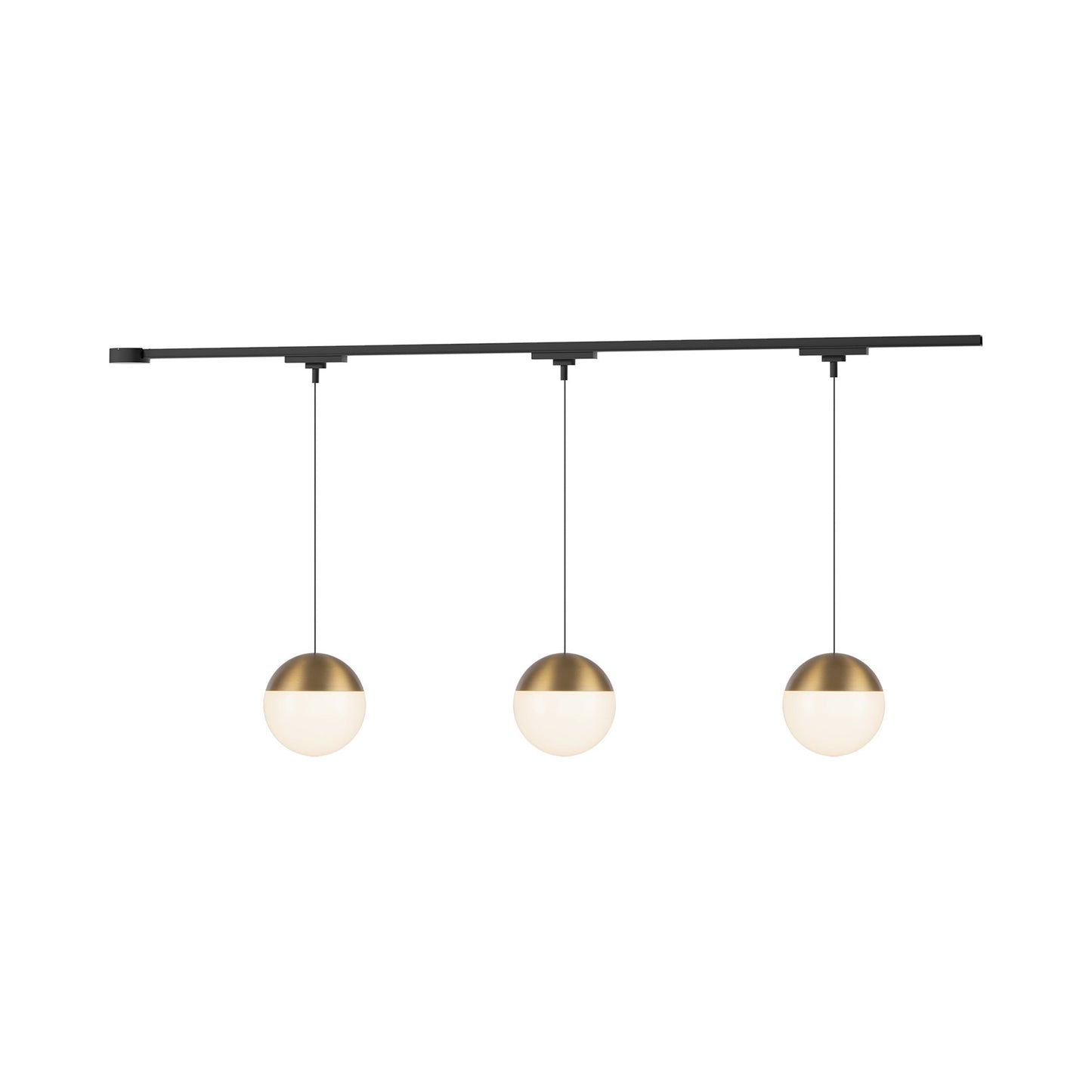 Monae Trilo Track Multi Light LED Pendant Light in Brushed Gold.