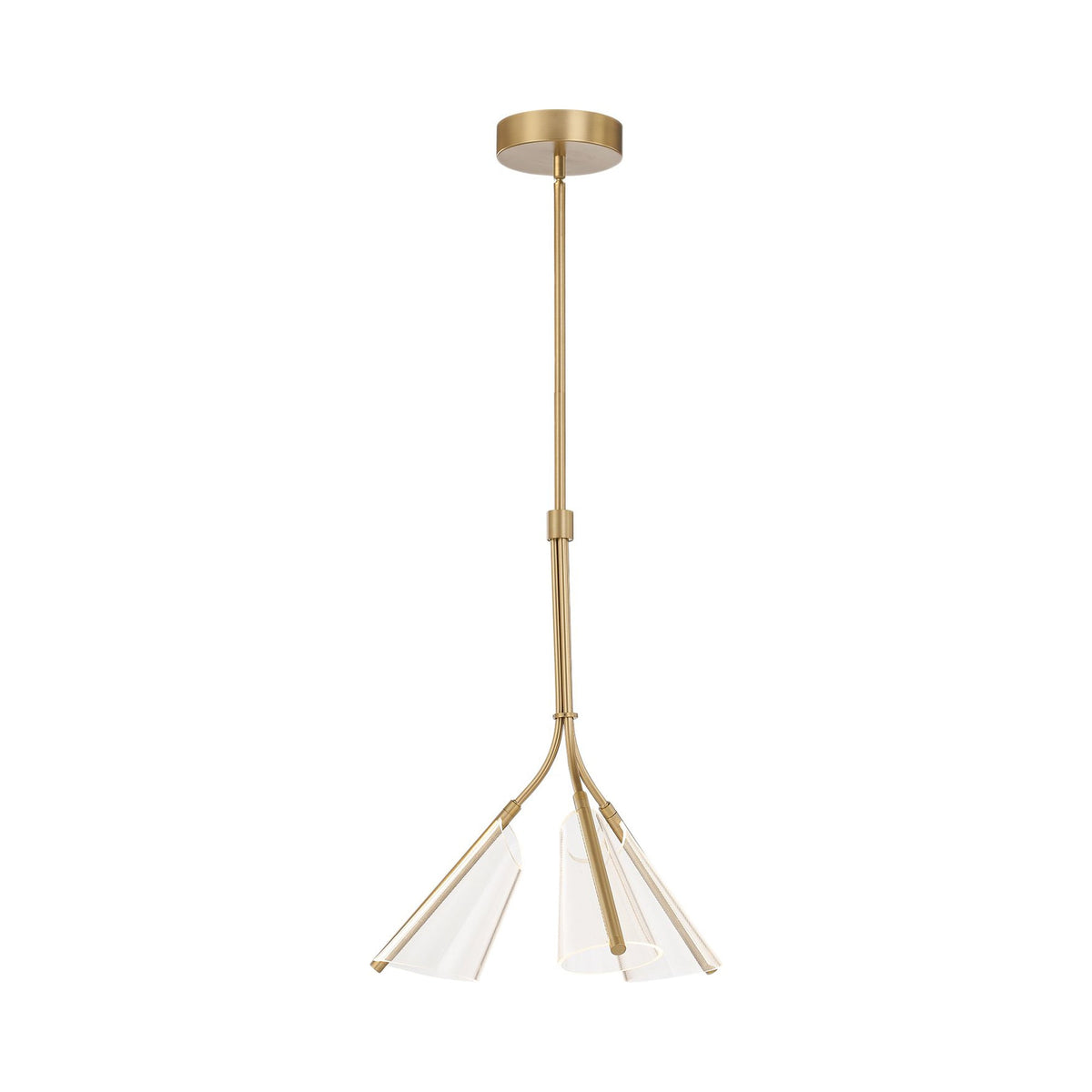 Mulberry LED Pendant Light in Brushed Gold (3-Light).