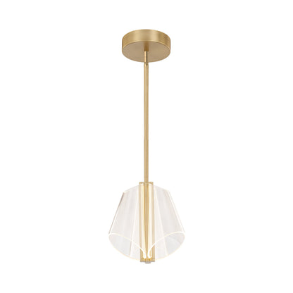 Mulberry LED Pendant Light in Brushed Gold (2-Light).