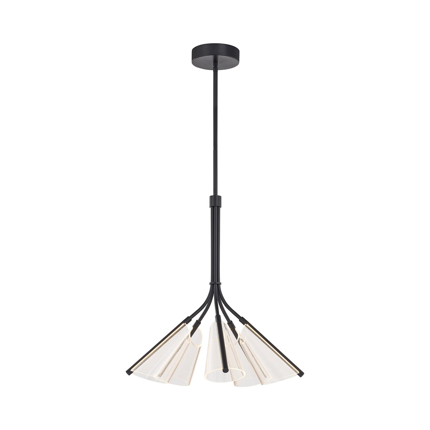 Mulberry LED Pendant Light in Black (5-Light).