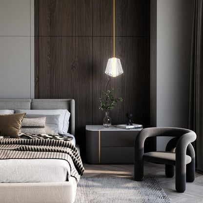 Mulberry LED Pendant Light in bedroom.