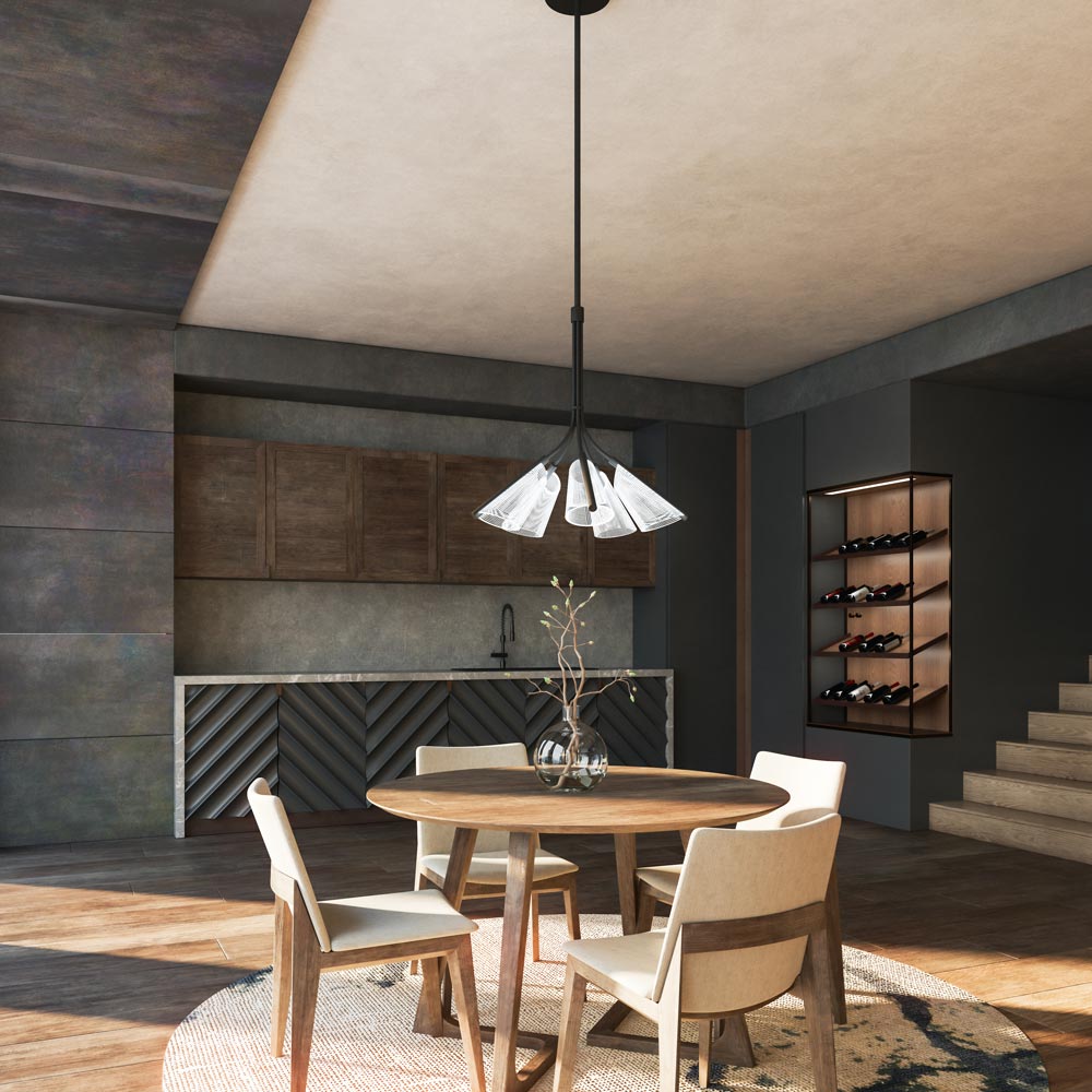 Mulberry LED Pendant Light in dining room.