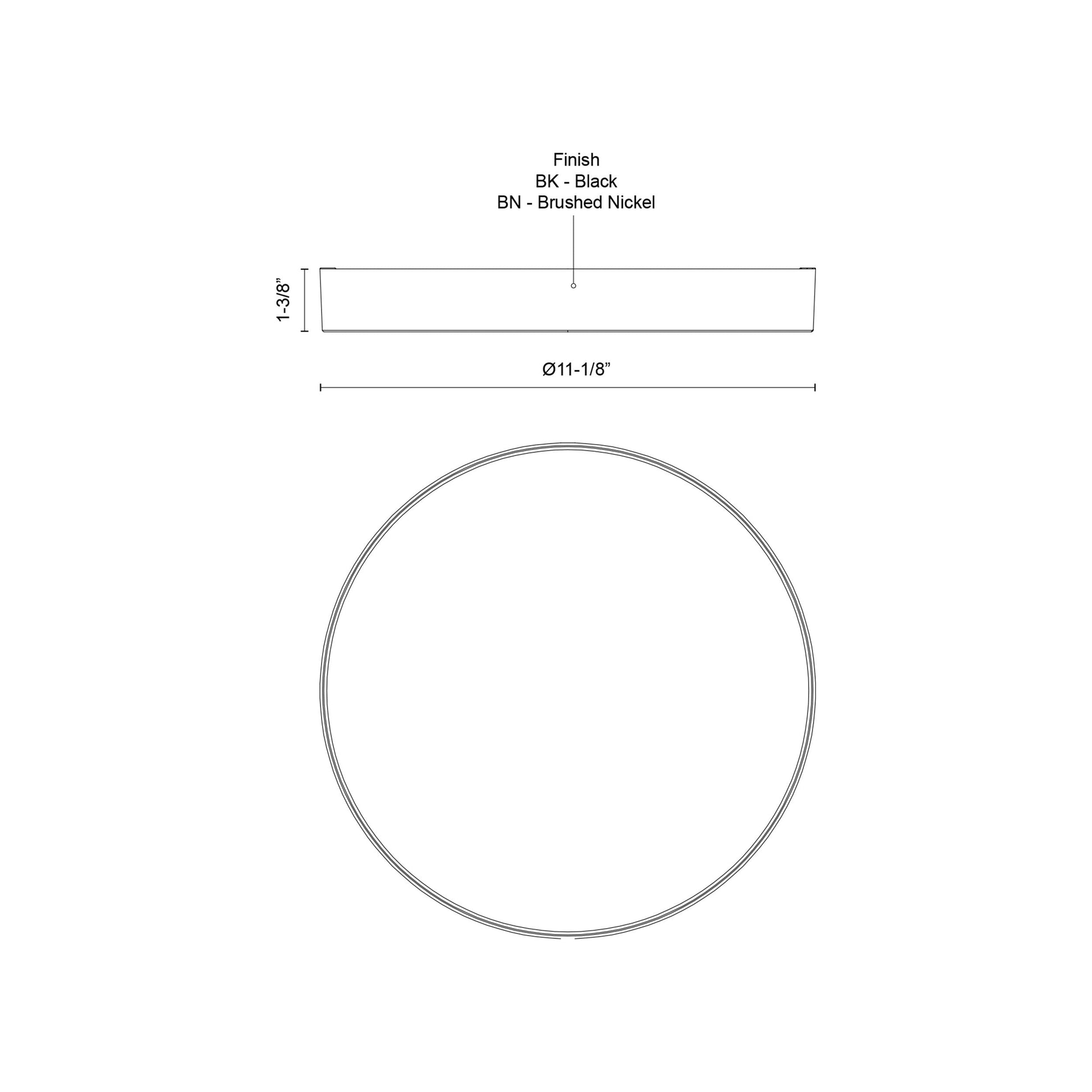 Musa LED Flush Mount Ceiling Light - line drawing.