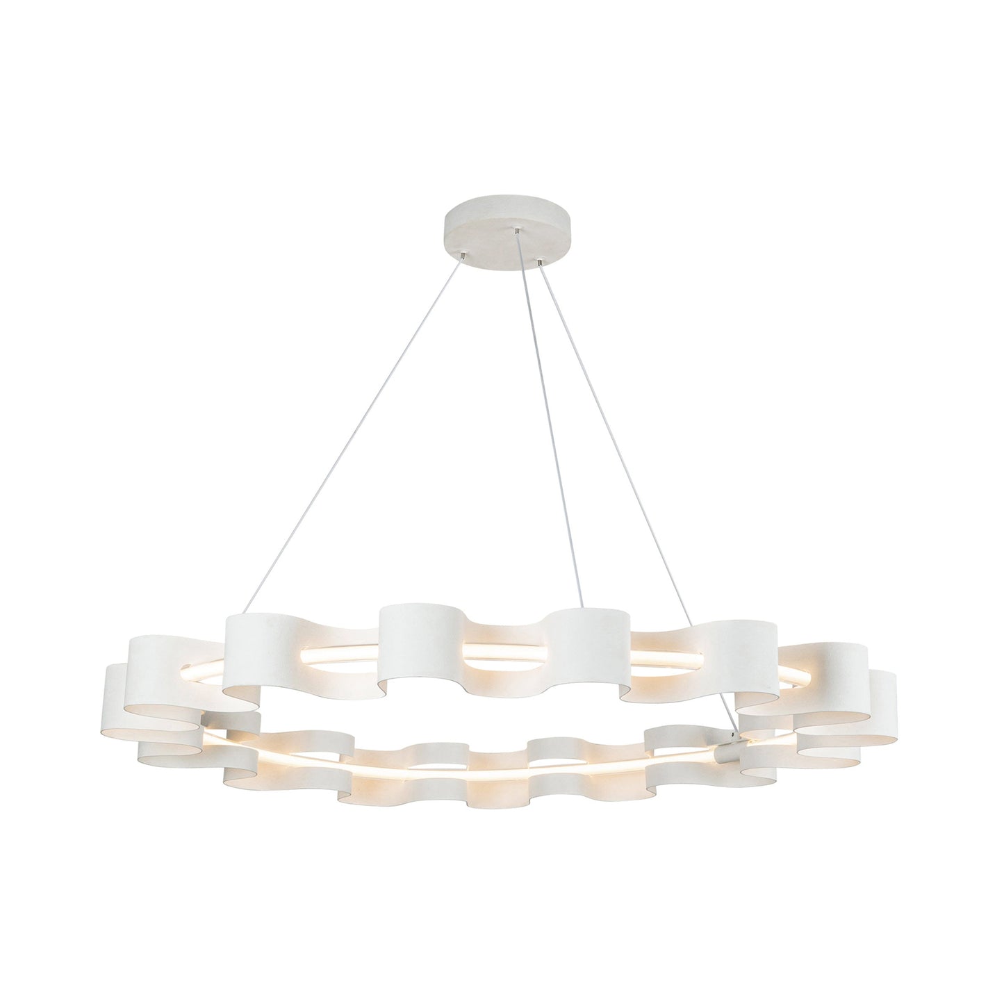 Nami LED Chandelier in Antique White.