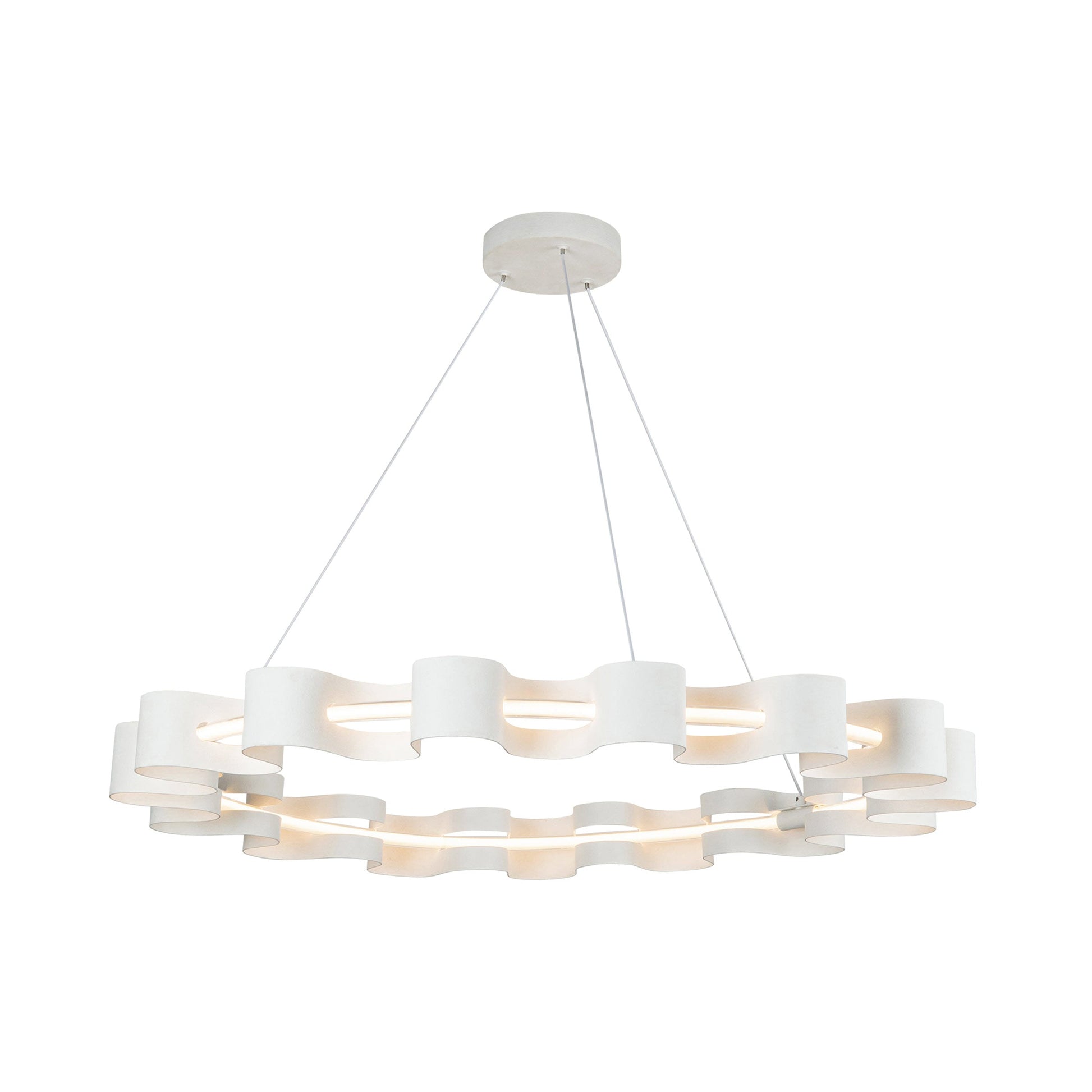 Nami LED Chandelier in Antique White.