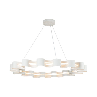 Nami LED Chandelier in Antique White.