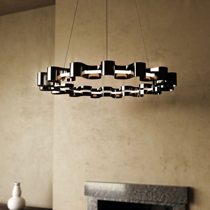 Nami LED Chandelier in living room.