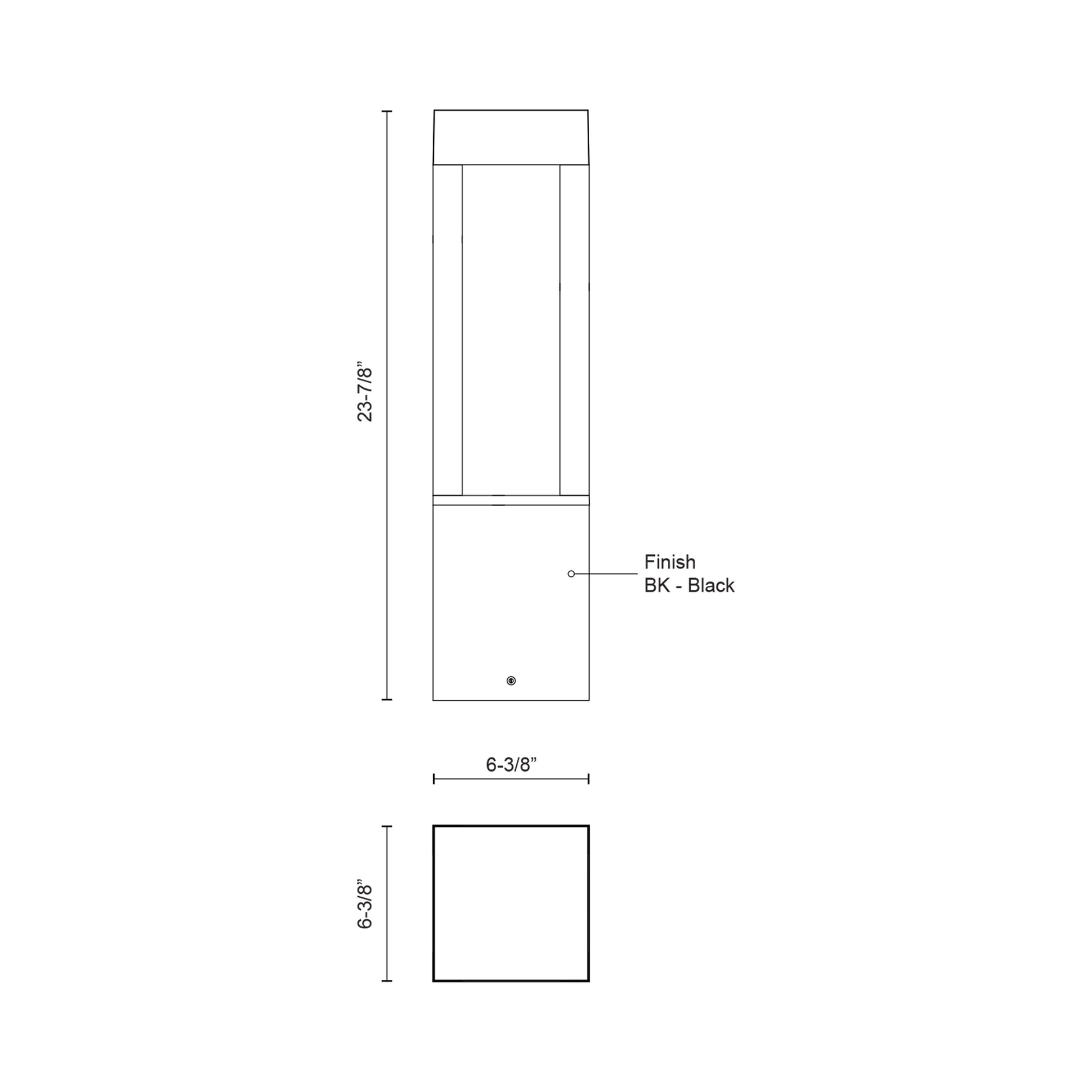 Napa Outdoor LED Path Light - line drawing.