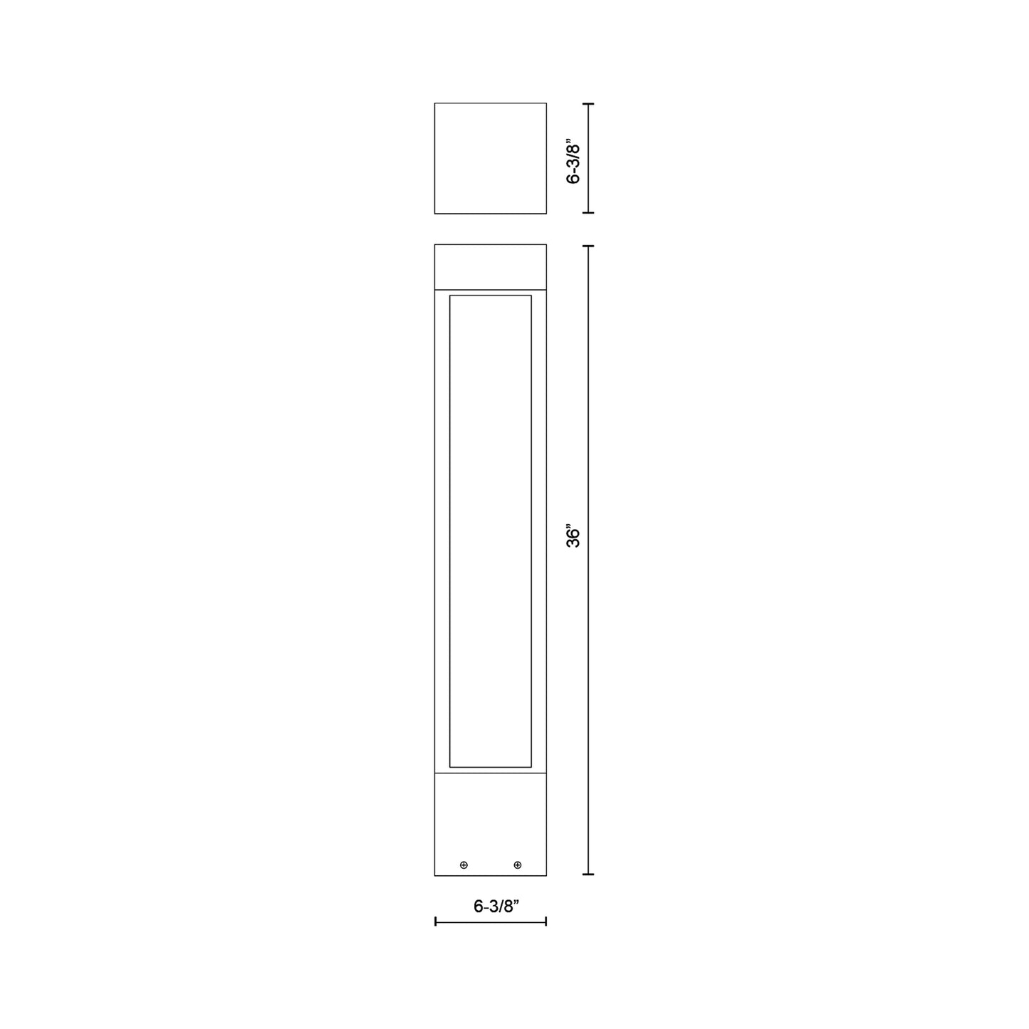 Napa Outdoor LED Path Light - line drawing.