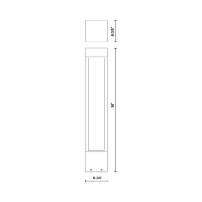 Napa Outdoor LED Path Light - line drawing.