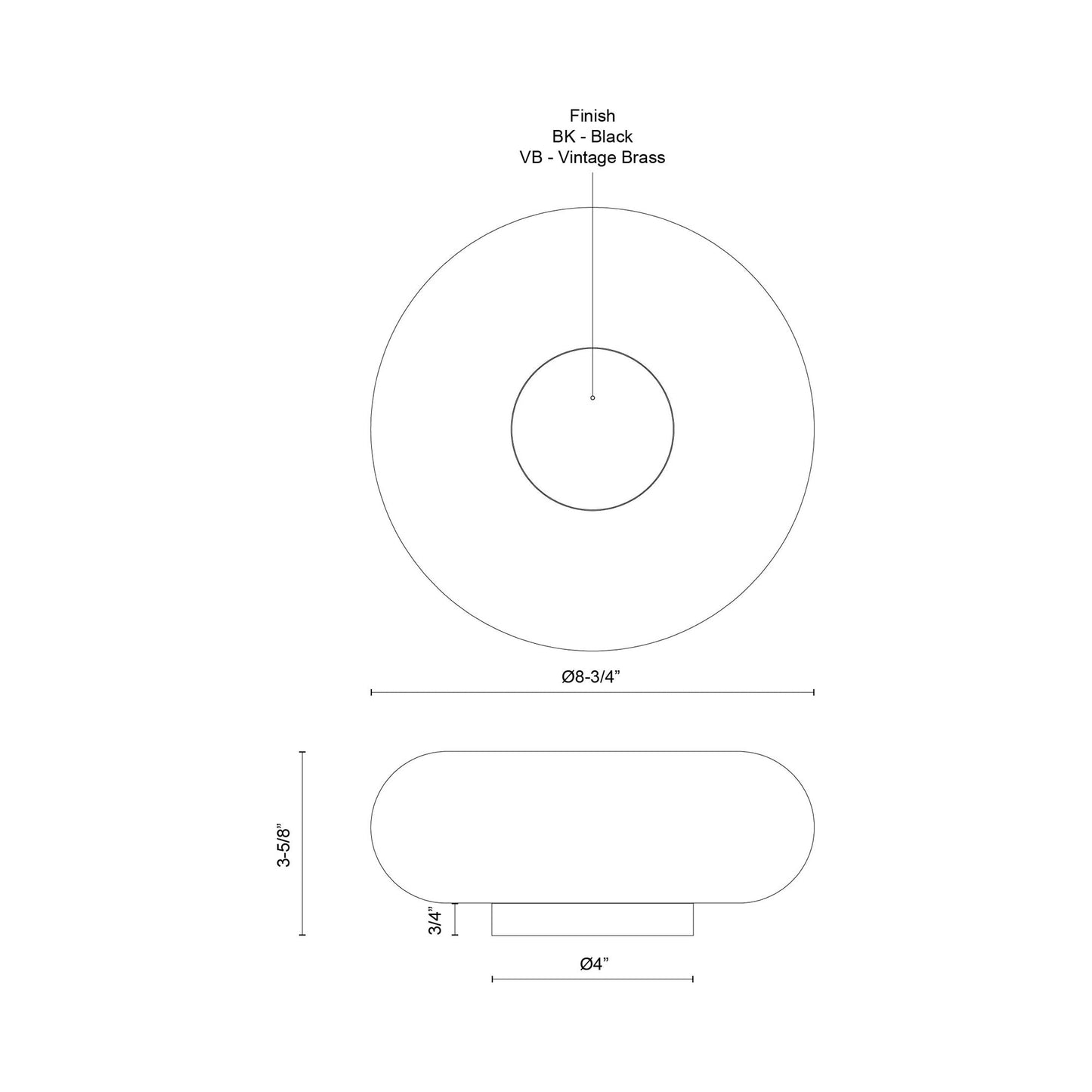 Nimbus LED Table Lamp - line drawing.