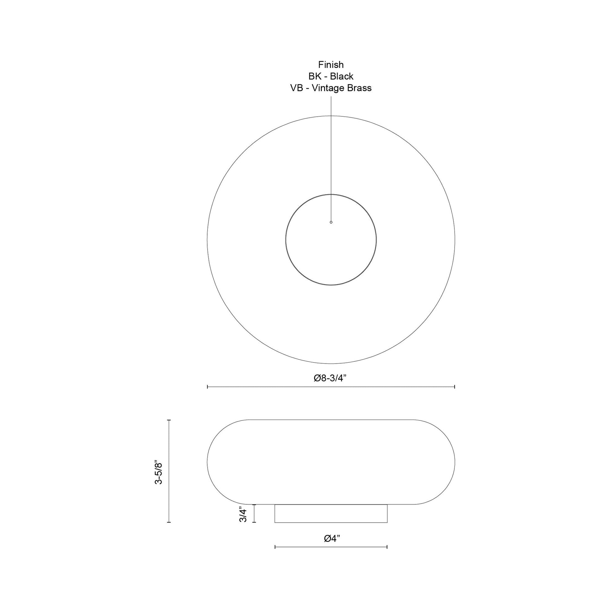 Nimbus LED Table Lamp - line drawing.