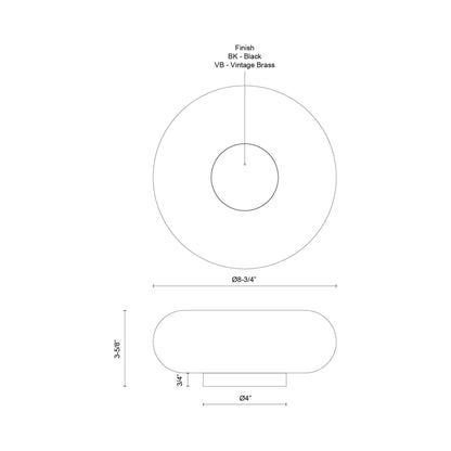 Nimbus LED Table Lamp - line drawing.