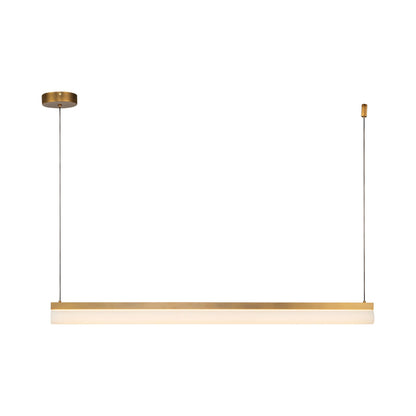 Nio Linear LED Pendant Light in Vintage Brass.