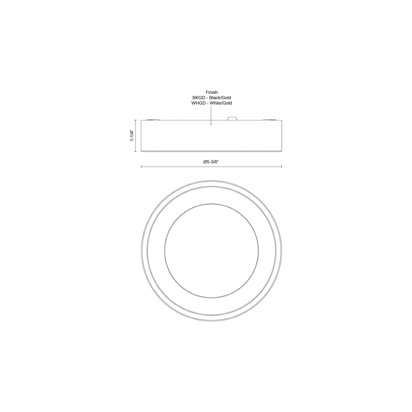 Nix LED Flush Mount Ceiling Light - line drawing.