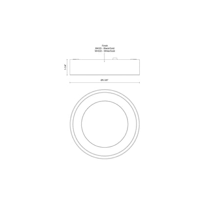 Nix LED Flush Mount Ceiling Light - line drawing.