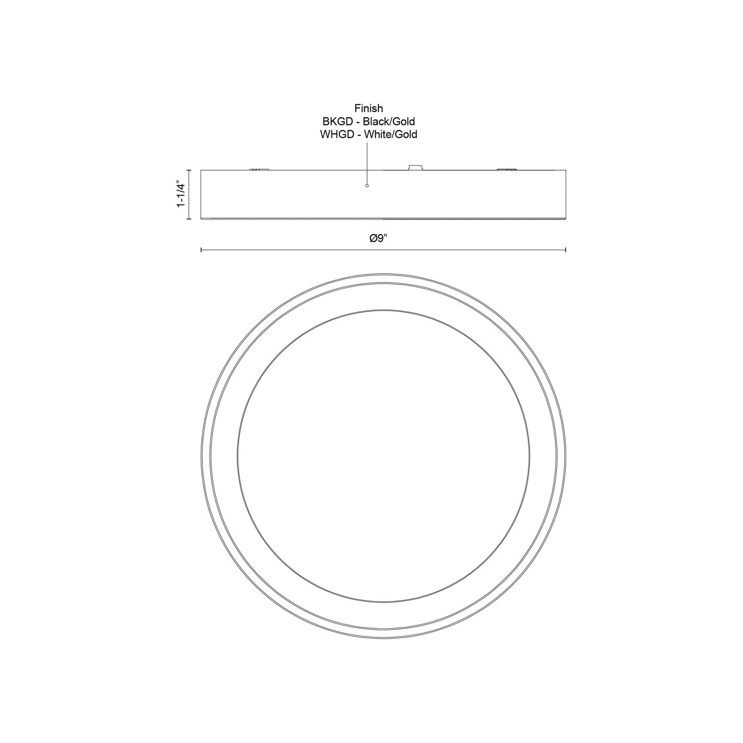Nix LED Flush Mount Ceiling Light - line drawing.