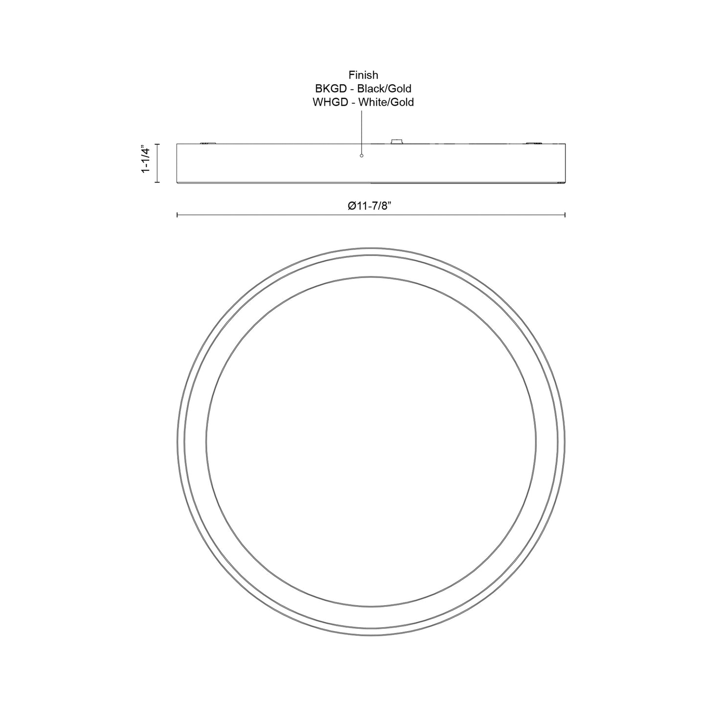 Nix LED Flush Mount Ceiling Light - line drawing.