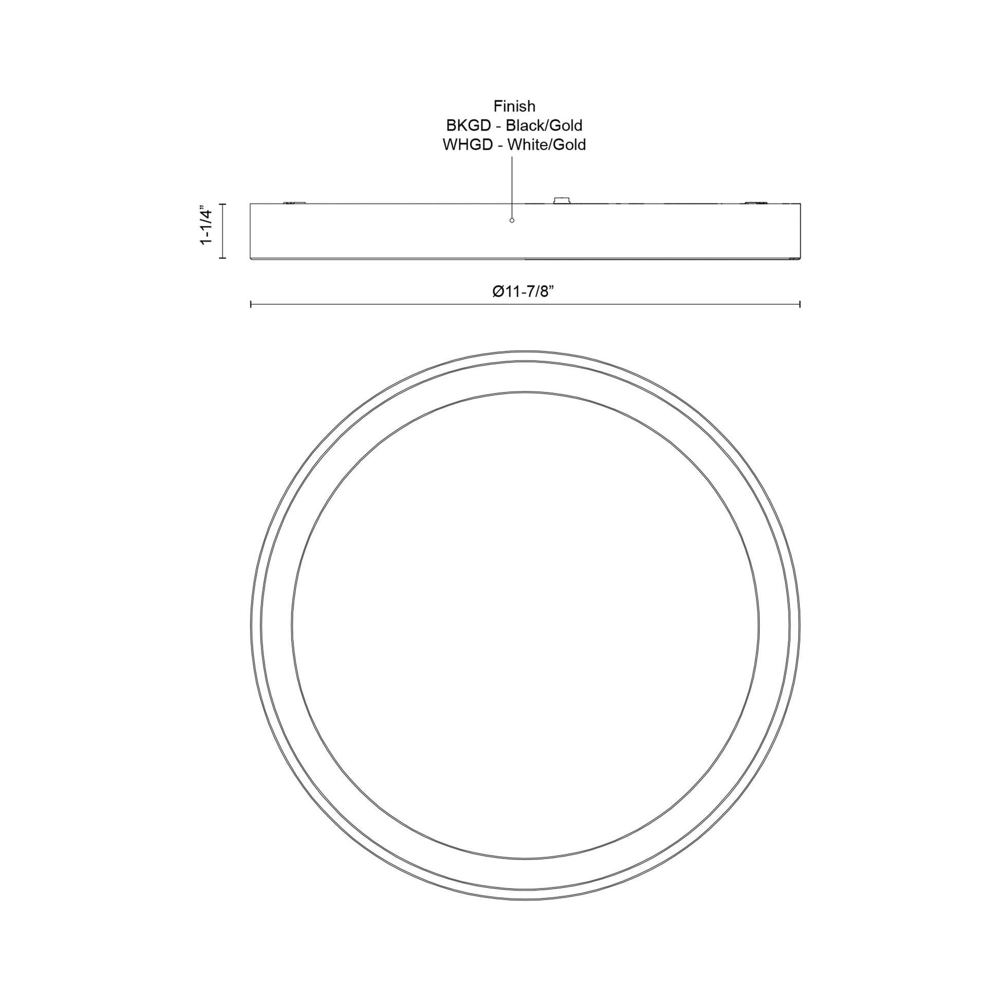 Nix LED Flush Mount Ceiling Light - line drawing.