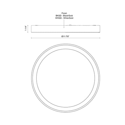Nix LED Flush Mount Ceiling Light - line drawing.