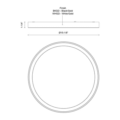 Nix LED Flush Mount Ceiling Light - line drawing.