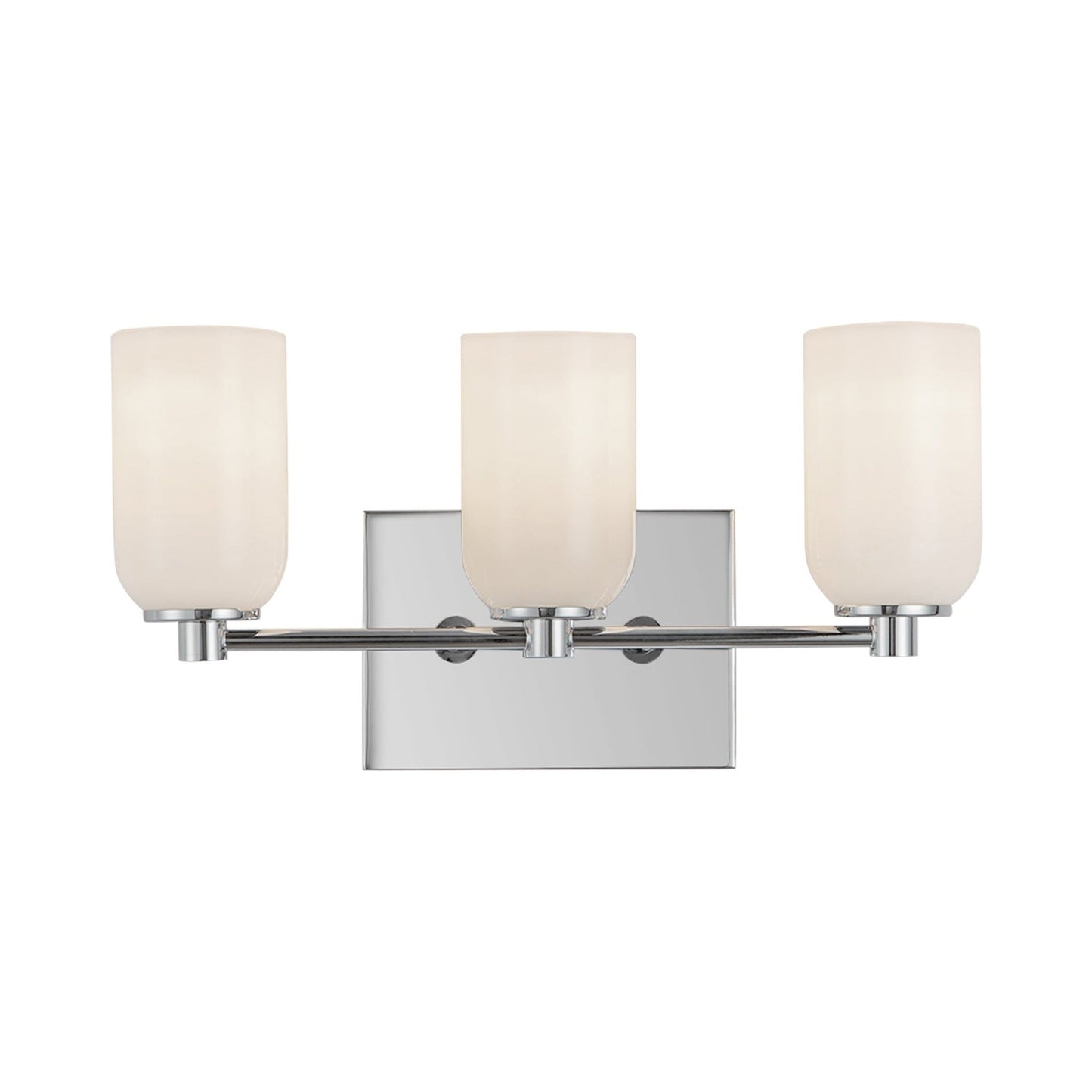Nola Bath Vanity Light in Chrome/Glossy Opal Glass (3-Light).
