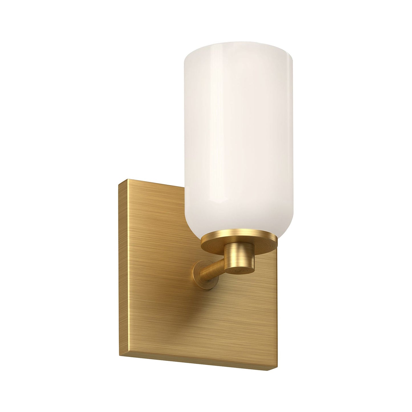 Nola Wall Light in Brushed Gold/Glossy Opal Glass (1-Light).