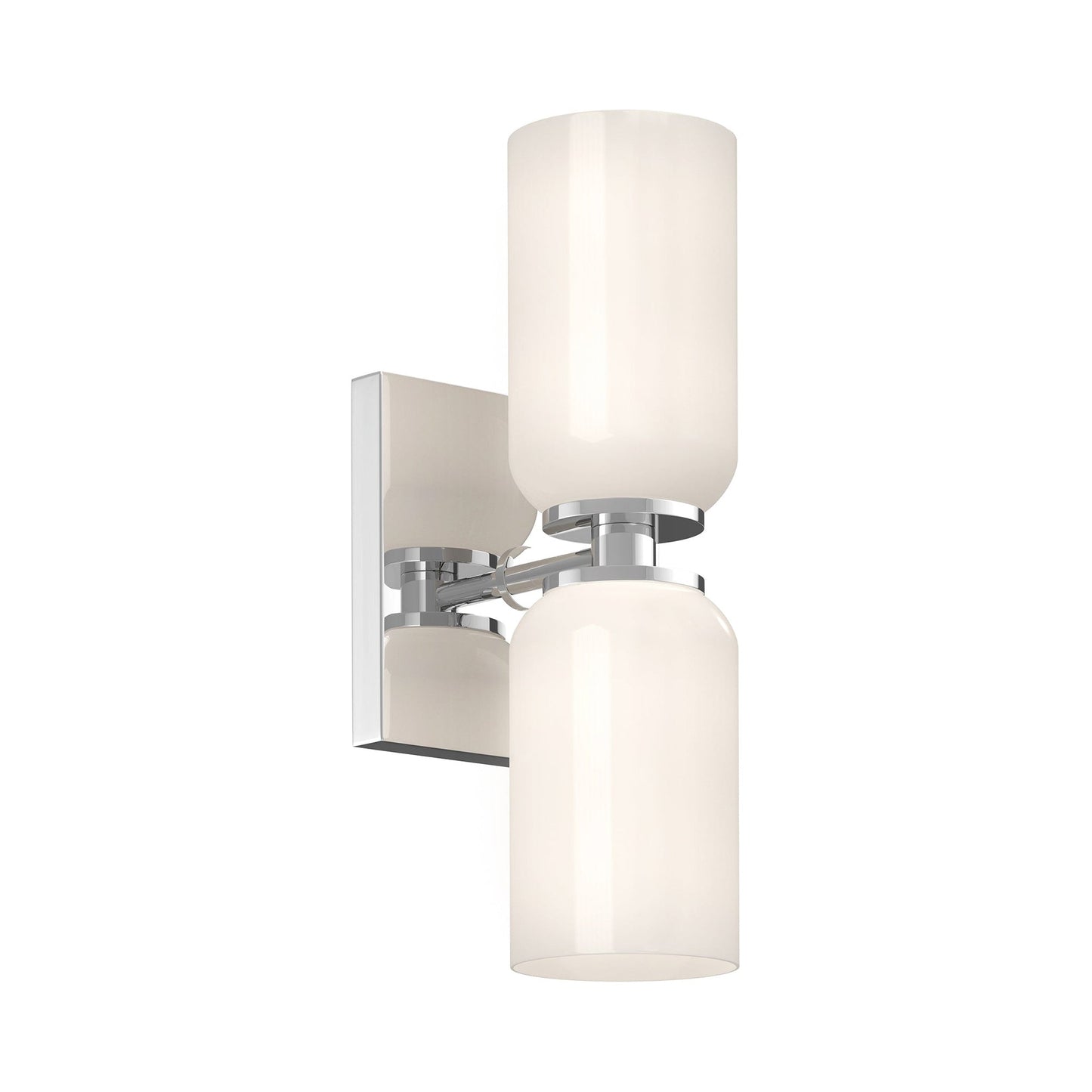 Nola Wall Light in Chrome/Glossy Opal Glass (2-Light).