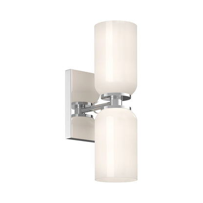 Nola Wall Light in Chrome/Glossy Opal Glass (2-Light).