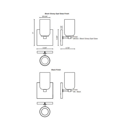 Nola Wall Light - line drawing.