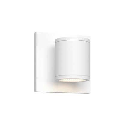 Nordic Cylinder Outdoor LED Wall Light in White (2.63"D X 3"H/5W).