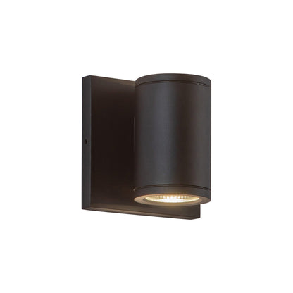 Nordic Cylinder Outdoor LED Wall Light in Black (2.63"D X 4"H/10W).
