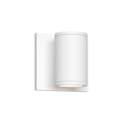 Nordic Cylinder Outdoor LED Wall Light in White (2.63"D X 4"H/10W).