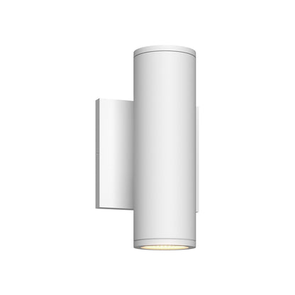 Nordic Cylinder Outdoor LED Wall Light in White (2.63"D X 8"H/16W).