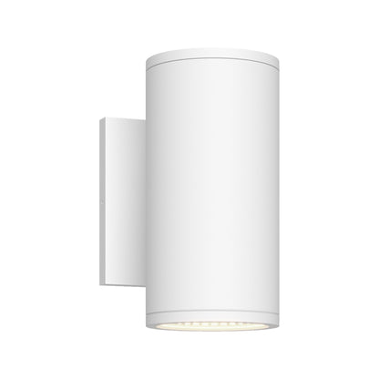 Nordic Cylinder Outdoor LED Wall Light in White (3.63"D X 7"H/20W).
