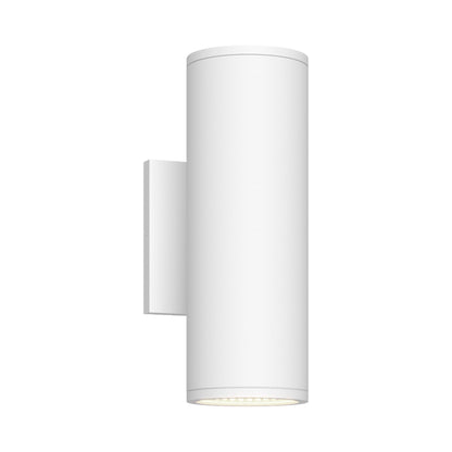 Nordic Cylinder Outdoor LED Wall Light in White (3.63"D X 10"H/20W).