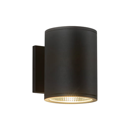 Nordic Cylinder Outdoor LED Wall Light in Black (5"D X 6"H/30W).
