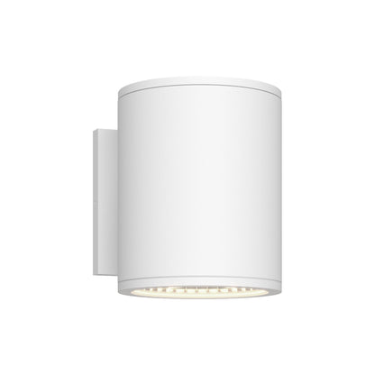 Nordic Cylinder Outdoor LED Wall Light in White (5"D X 6"H/30W).