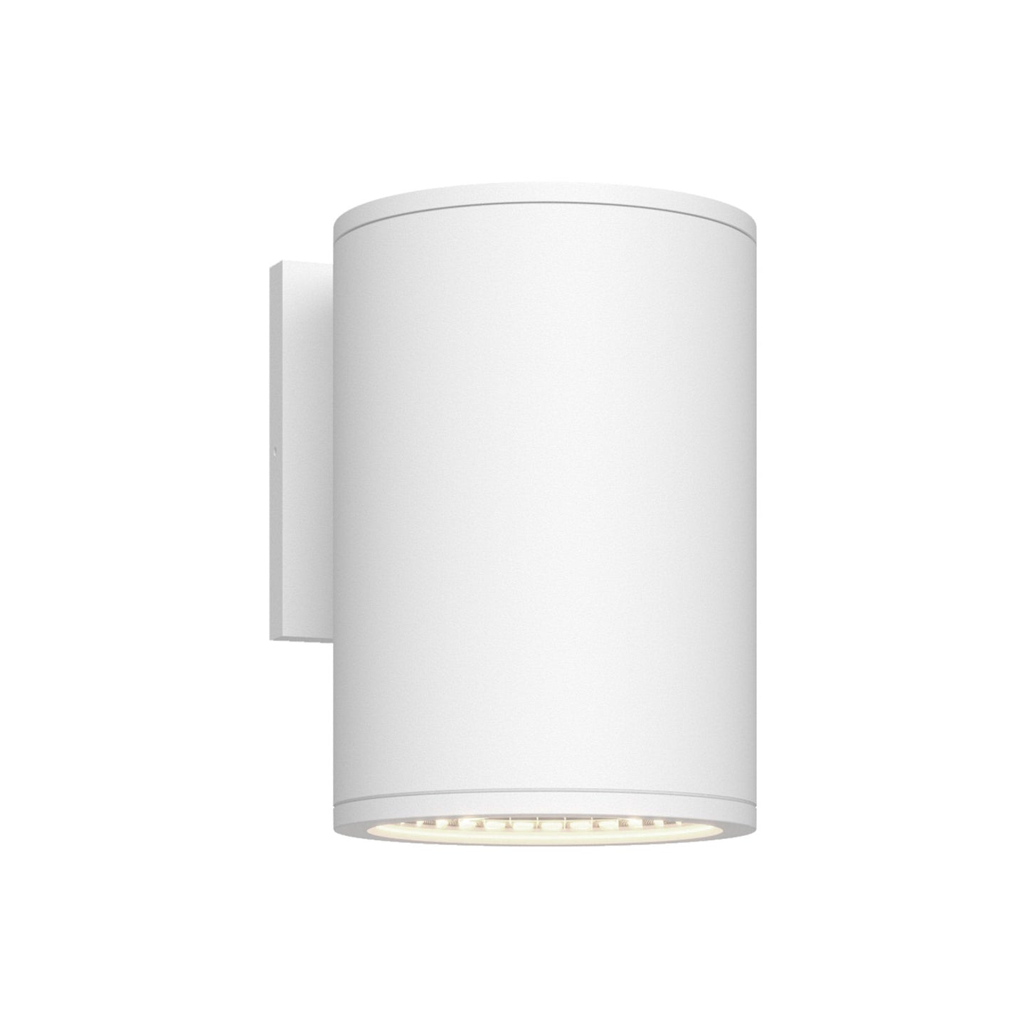 Nordic Cylinder Outdoor LED Wall Light in White (5"D X 7"H/15W).