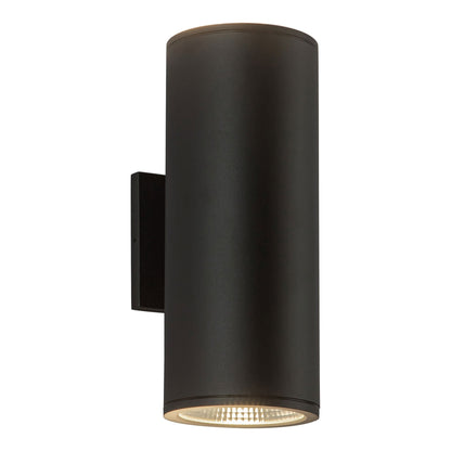 Nordic Cylinder Outdoor LED Wall Light in Black (5"D X 12"H/30W).