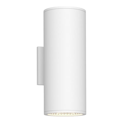 Nordic Cylinder Outdoor LED Wall Light in White (5"D X 12"H/30W).