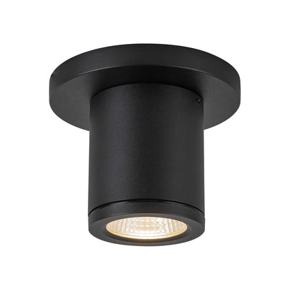 Nordic Outdoor LED Flush Mount Ceiling Light in Black (3.5-Inch/2.63-Inch).