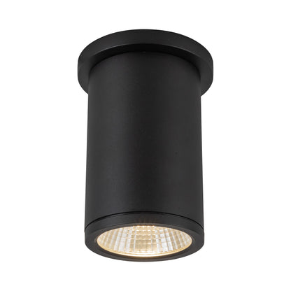 Nordic Outdoor LED Flush Mount Ceiling Light in Black (6-inch/3.63-Inch).