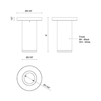 Nordic Outdoor LED Flush Mount Ceiling Light - line drawing.