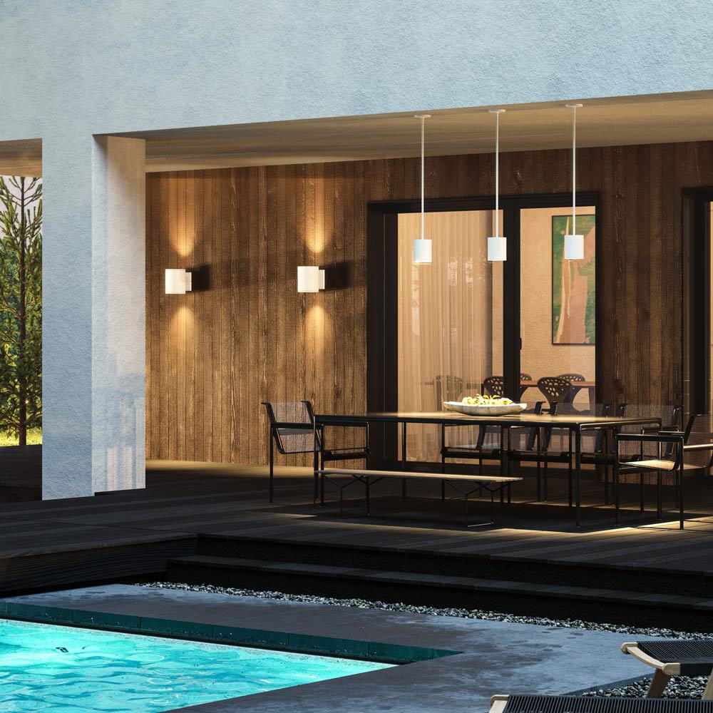 Nordic Outdoor LED Pendant Light in Outside Area.