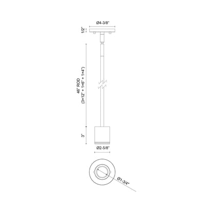 Nordic Outdoor LED Pendant Light - line drawing.