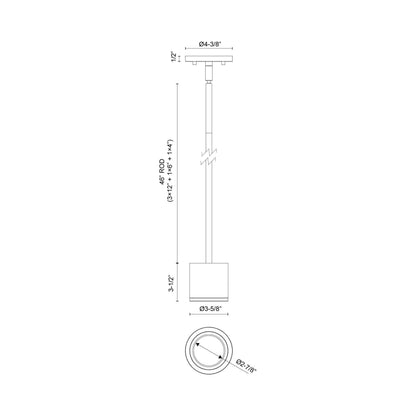 Nordic Outdoor LED Pendant Light - line drawing.