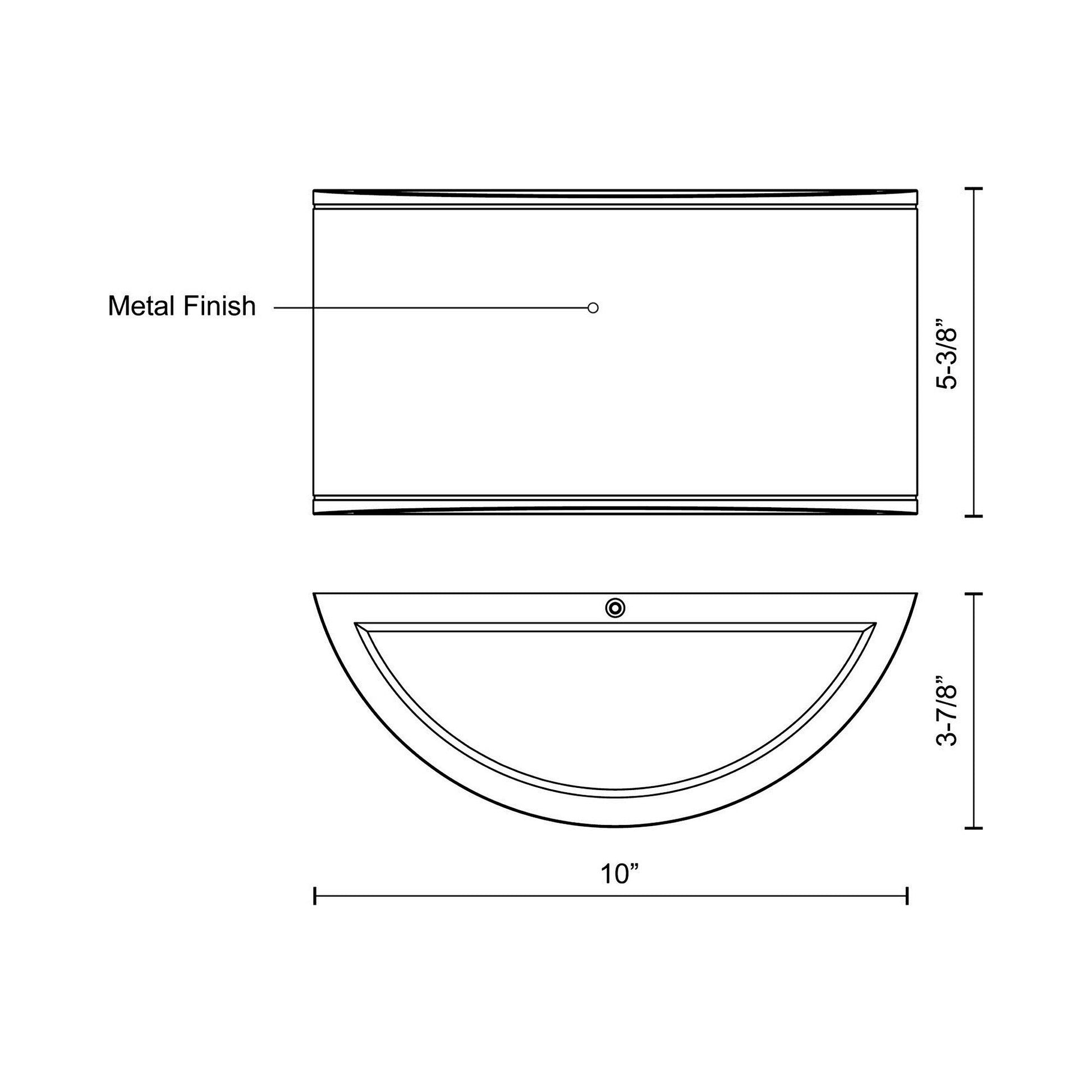 Olympus Outdoor LED Wall Light - line drawing.